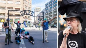 Polisen tog bort vår Gaza-skylt