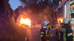 Kontrolle an der Konstanzer Grenze endet mit Verfolgungsjagden und ausgebranntem Autowrack
