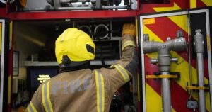 Five fire crews battle workshop blaze for nearly four hours