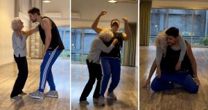 An old woman and a young man improvised a dance together. It’s pure, tender intimacy.