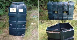 Heating oil tanks dumped on land