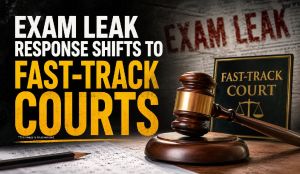 Exam leak response shifts to fast-track courts