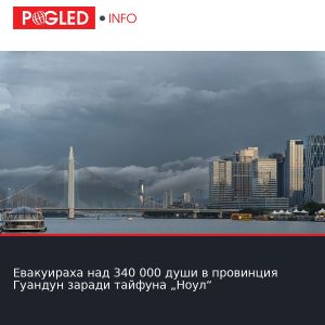 Евакуираха над 340 000 души в провинция Гуандун заради тайфуна „Ноул“