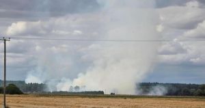 Wildfire creating huge plumes of smoke near RAF base