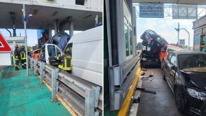 Maxi tamponamento alla barriera di Milano: coinvolte quattro auto e due furgoni, casello A7 chiuso