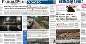 Três jornais, uma mesma manchete, uma ideia fixa