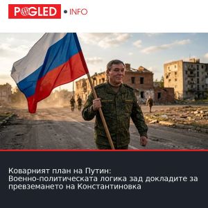 Коварният план на Путин: Военно-политическата логика зад докладите за превземането на Константиновка