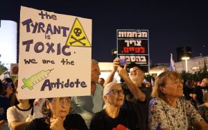 At Tel Aviv rally, daughter of couple slain on Oct. 7 says government is ‘defiling our dead’