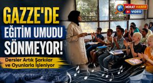 Gazze’de Yıkılan Okulların Yerine Umut Çadırları Kuruldu: Eğitim Şarkılar ve Oyunlarla Sürüyor