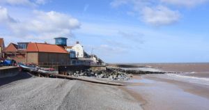 Bin fire erupts on promenade of north Norfolk beach