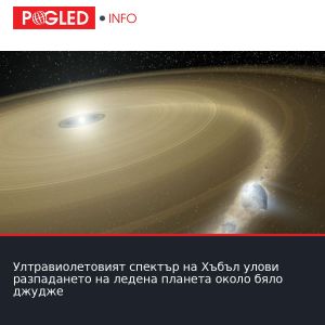 Ултравиолетовият спектър на Хъбъл улови разпадането на ледена планета около бяло джудже