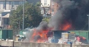 Thick black smoke seen across town as fire breaks out at fishing dock