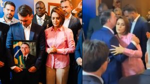 Michelle encenou “pacificação” com Flávio após apelo de Bolsonaro – e não disfarçou o descontentamento