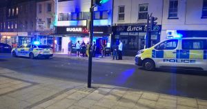 Man arrested as bottle thrown at door staff at strip club