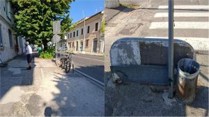 Viale Piaggio, viaggio nel degrado: la brutta cartolina per i turisti tra crateri, cestini rotti e resti di bici