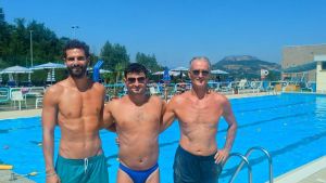 Bocciardo nella sua Villa Minozzo. Allenamenti in piscina verso gli Europei in Turchia