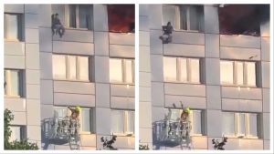 Woman jumps from 11th-floor window into firefighter’s arms in viral Berlin fire escape