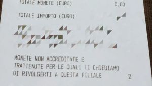Il caso delle monete da due euro trattenute in banca a Conegliano