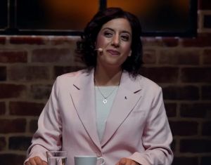 Swedish minister, daughter of Haifa Palestinian, wears Star of David at election debate
