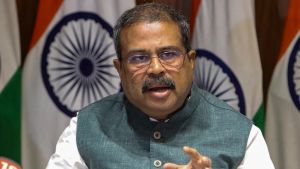 ‘Appeasement on display’: Pradhan slams Congress over two-stanza Vande Mataram decision