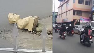 Meghalaya students’ rally turns violent in Shillong, vehicles torched and statues damaged