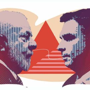 Flávio e Lula em disputa pelo pêndulo de Minas