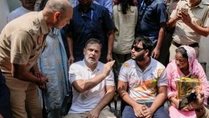 Delhi Police files FIR over student's alleged pellet-gun injuries as Rahul stages dharna