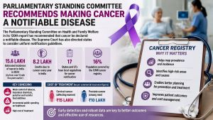 Parliamentary Standing Committee Recommends Making Cancer A Notifiable Disease