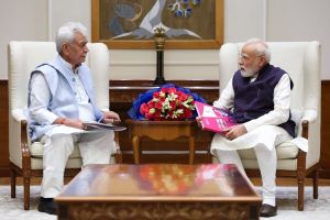 LG Sinha Meets PM Narendra Modi