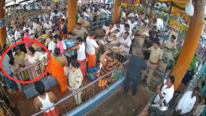 BJP MLA’s daughter slaps PSI at Karnataka temple, CCTV emerges - WATCH