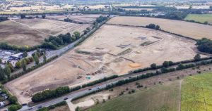 Bird's-eye view shows progress on site where controversial data centre could be built