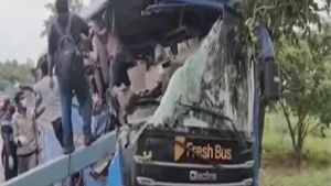 Telangana: 5 killed, over 20 injured as bus collides with container in Suryapet