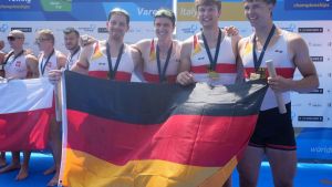 „Geiles Rennen“: Deutscher Doppelvierer gewinnt WM-Silber