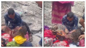 Nepal floods: 5-year-old girl saved from rubble after rescuers mistake her cries for a cat | WATCH