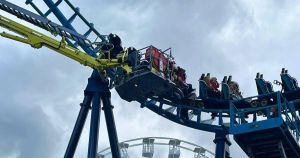 Stranded thrill seekers left 'terrified' as rollercoaster gets stuck 50ft in the air