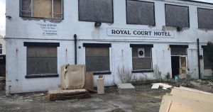 Safety fears sparked as work stops at landmark former seaside hotel