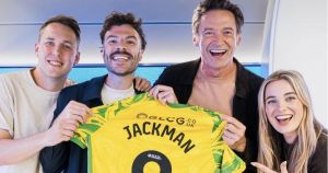 Hugh Jackman recreates 'let's be havin' you' chant amid talks to buy stake in Norwich