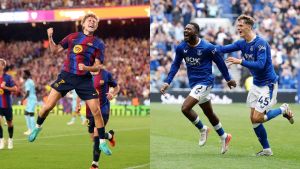 Football round-up: Barcelona thrash Valencia, Manchester United held to 2-2 draw by Everton