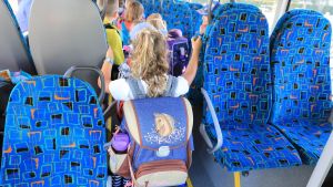 Wütend auf den Schulbusfahrer. Er hat absichtlich eine Haltestelle nicht angefahren