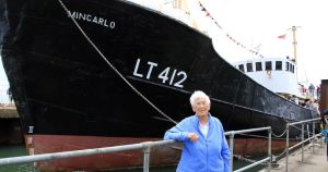 Woman reunited with fishing trawler she christened 65 years ago