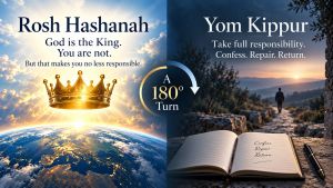 A 180 Degree Turn: Rosh Hashanah to Yom Kippur