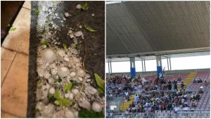 Crisi climatica, grandine in Riviera: danneggiato lo stadio, ora si corre ai ripari
