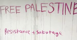 New pedestrian subway defaced with 'free Palestine' graffiti