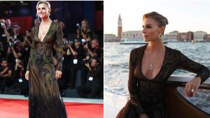L’abito mozzafiato di Martina Colombari a Venezia, premiata per ‘Buen Camino’: sul set invecchiata e disillusa
