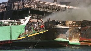 Philippines ferry fire kills 5, leaves 87 missing off Palawan