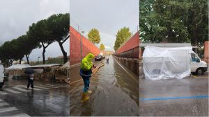 Allagamenti e tempesta di fulmini: Fiera in declino sotto la pioggia. Serie di furti di notte tra i banchi