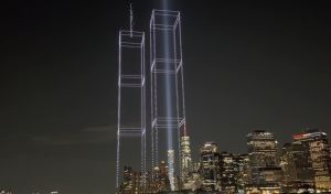 (VIDEO) 2,977 Drones Rebuild Twin Towers Over New York Harbor In 9/11 25th Anniversary Tribute