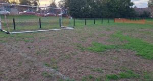 Football club urges people to stay off pitch after months of hot weather
