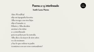 Poema a 1.5 interlineado