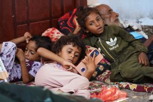 ‘Hysterical panic’ as 76,000 flee advance by Iran-backed Houthis in Yemen